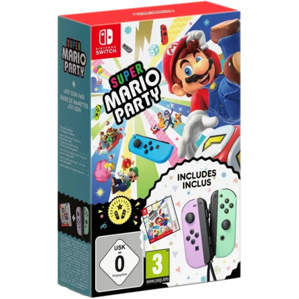 Super Mario Party Joy Con Bundle Viola & Verde Pastello