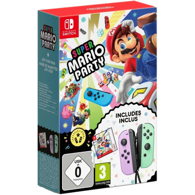 Super Mario Party Joy Con Bundle Viola & Verde Pastello