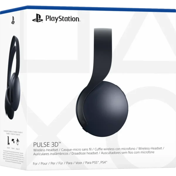Sony Pulse 3D Black Wireless Headset PS5 Midnight Black vista frontale