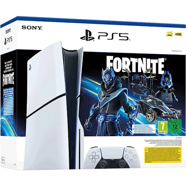 PlayStation 5 Slim Cobalt Star Fortnite Console bundle PS5 e skin Fortnite esclusiva