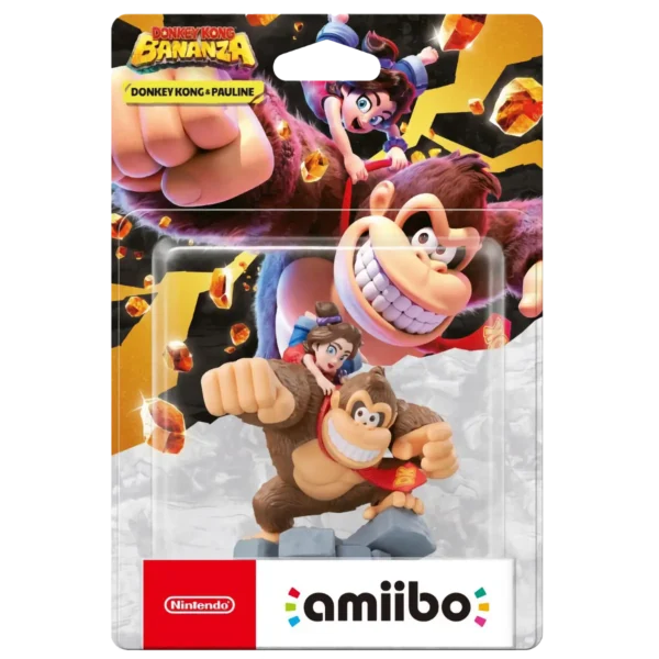 Confezione Amiibo Donkey Kong Pauline serie Bananza Nintendo ufficiale