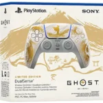 DualSense Ghost of Yōtei Gold Limited Edition - vista frontale con design oro
