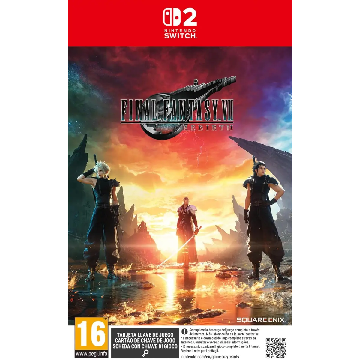 Final Fantasy VII Rebirth Day One Edition Switch 2 con carta promo Zack Fair