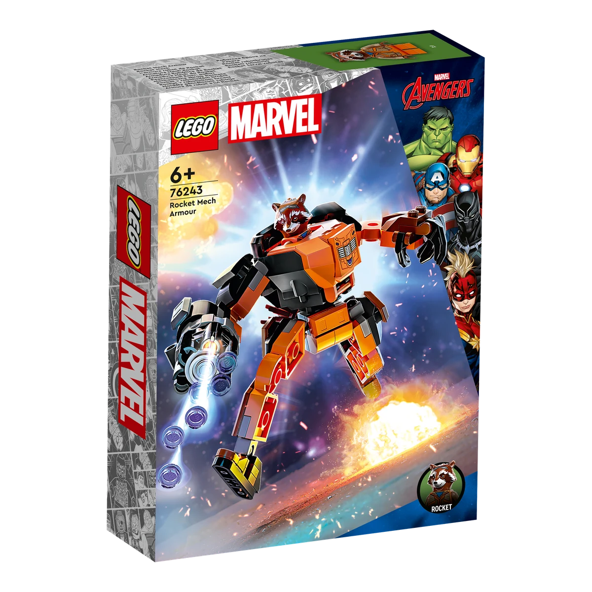 LEGO Armatura Mech Rocket 76243 confezione