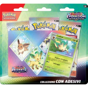 Pokémon Evoluzioni Prismatiche Collezione con Adesivi Leafeon