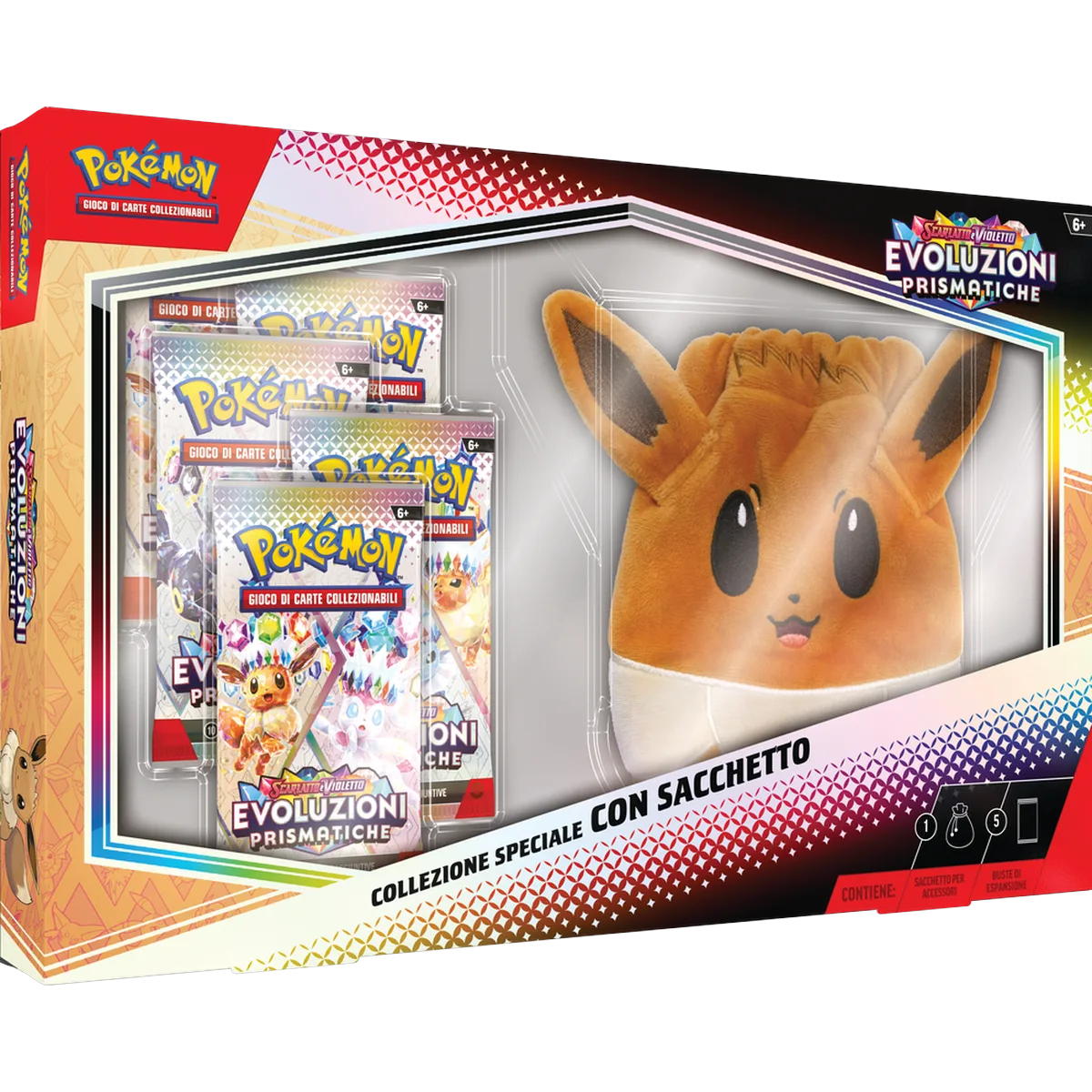 Pokémon Evoluzioni Prismatiche Collezione Speciale con Sacchetto Eevee