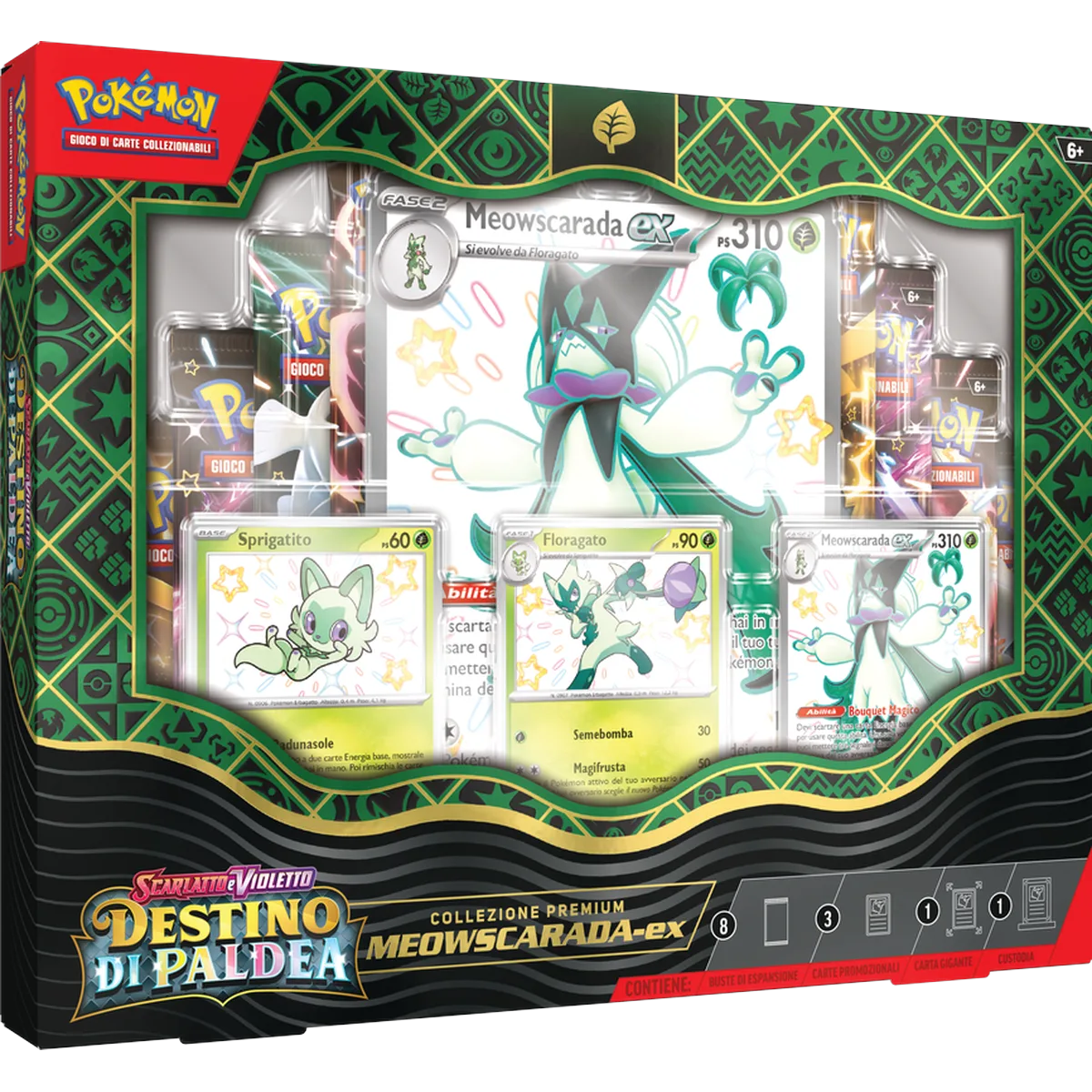 Collezione Premium Destino di Paldea Meowscarada-ex – Carte Pokémon Levante Bari