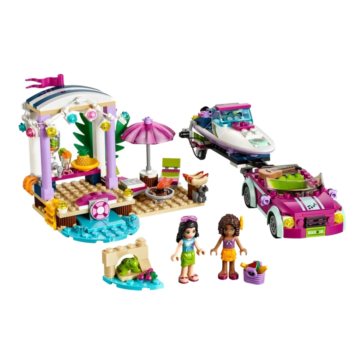 LEGO Il trasportatore di motoscafi di Andrea 41316 modello montato