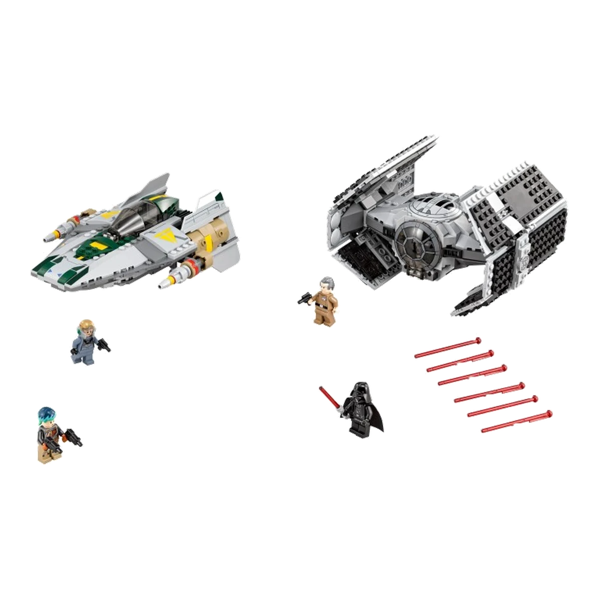 LEGO TIE Advanced di Vader contro A-Wing Starfighter 75150 modello montato