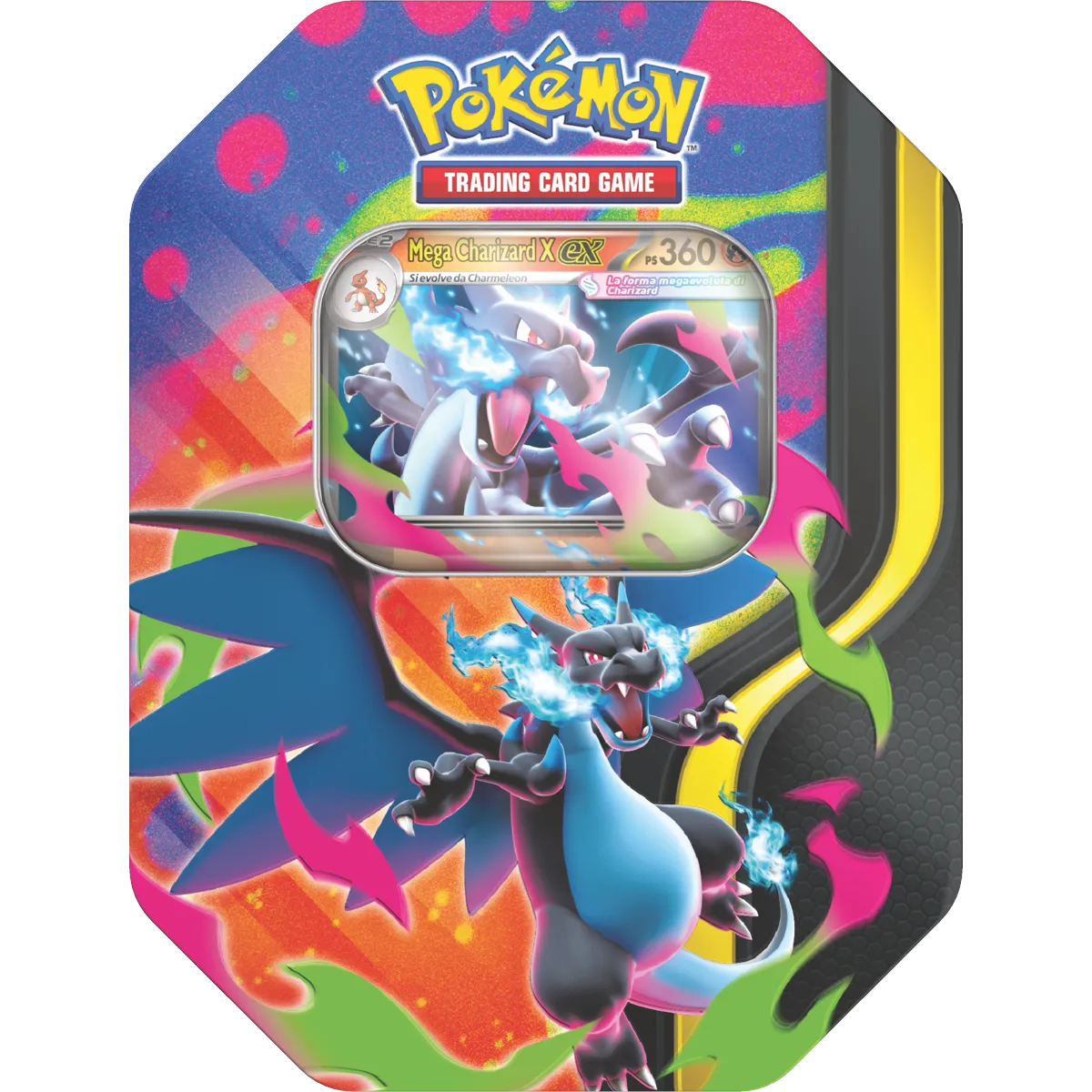 Megaevoluzione – Tin da Collezione Mega Charizard – Carte Pokémon Levante Bari