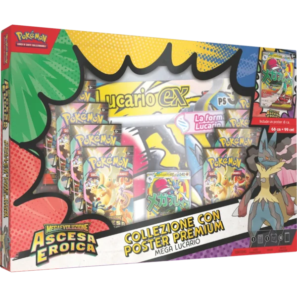 Collezione Poster Premium Mega Lucario-ex Ascesa Eroica – Carte Pokémon Levante Bari