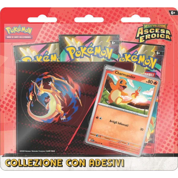 Collezione con Adesivi Charmander Ascesa Eroica – Carte Pokémon Levante Bari