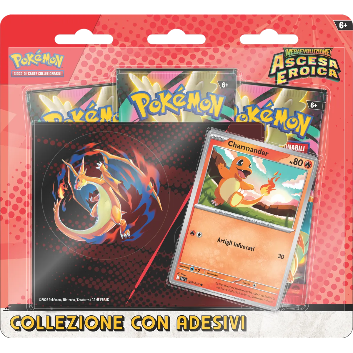 Collezione con Adesivi Charmander Ascesa Eroica – Carte Pokémon Levante Bari