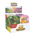 Display Mini Tin 30° Anniversario Pokémon GCC italiano, vista sinistra