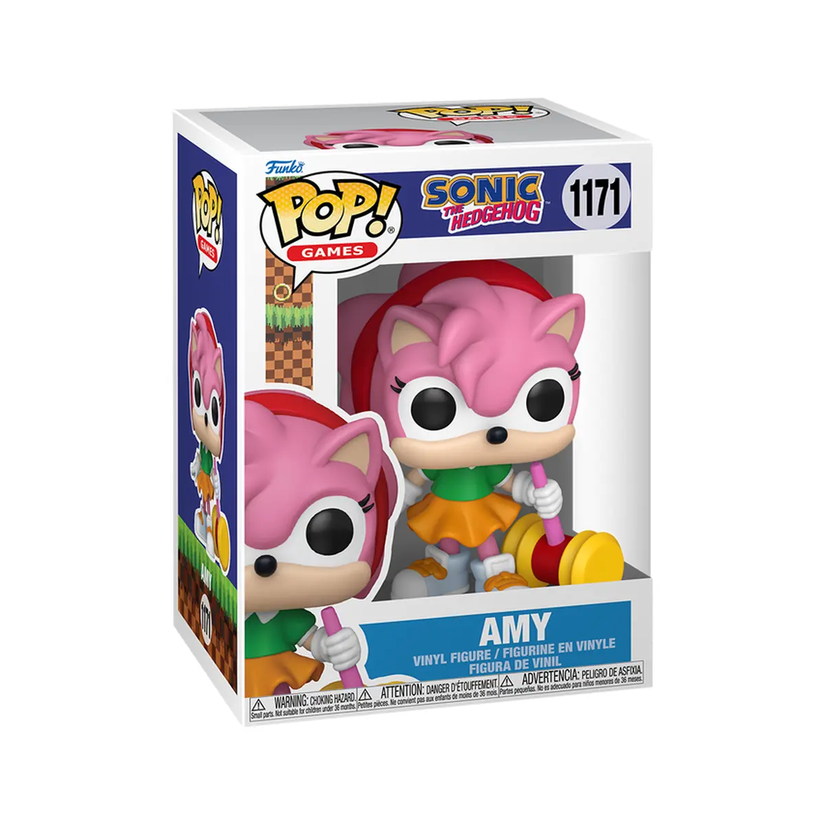 Packshot Funko POP! Sonic the Hedgehog Amy Rose con Piko Hammer (Chase) n. 1171