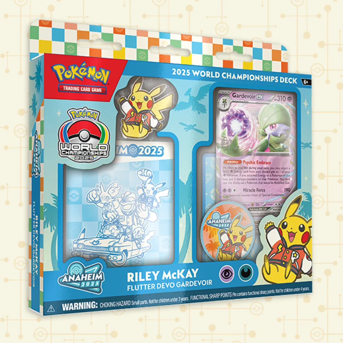Mazzo Campionati Mondiali Pokémon 2025 Riley McKay Gardevoir-ex, packshot europeo