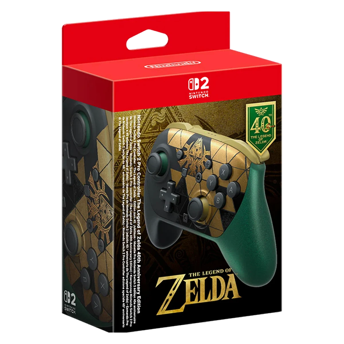 Nintendo Switch 2 Pro Controller The Legend of Zelda 40° Anniversario - packshot