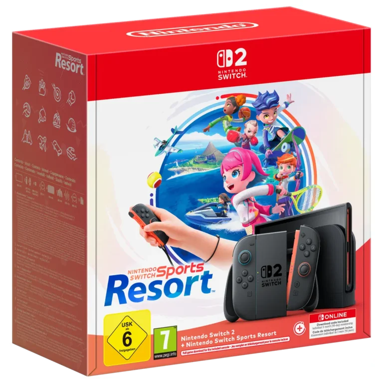 Nintendo Switch 2 + Nintendo Switch Sports Resort - packshot bundle con gioco digitale e 3 mesi Nintendo Switch Online