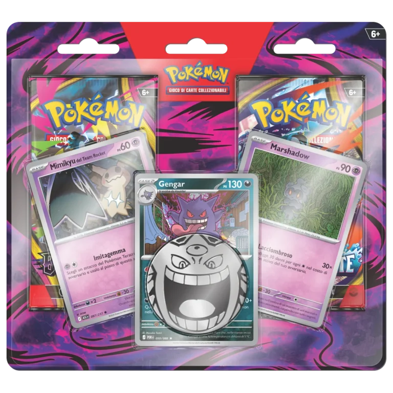 Blister 2 Buste Gengar Marshadow Mimikyu Pokémon GCC italiano