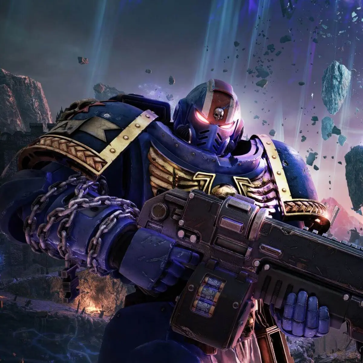Space Marine 2 Gold Edition PS5: Space Marine in armatura blu