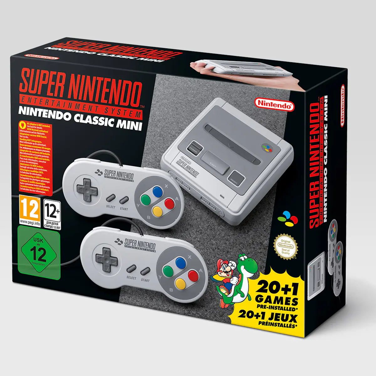 Super Nintendo Mini SNES - confezione con 21 giochi e due controller